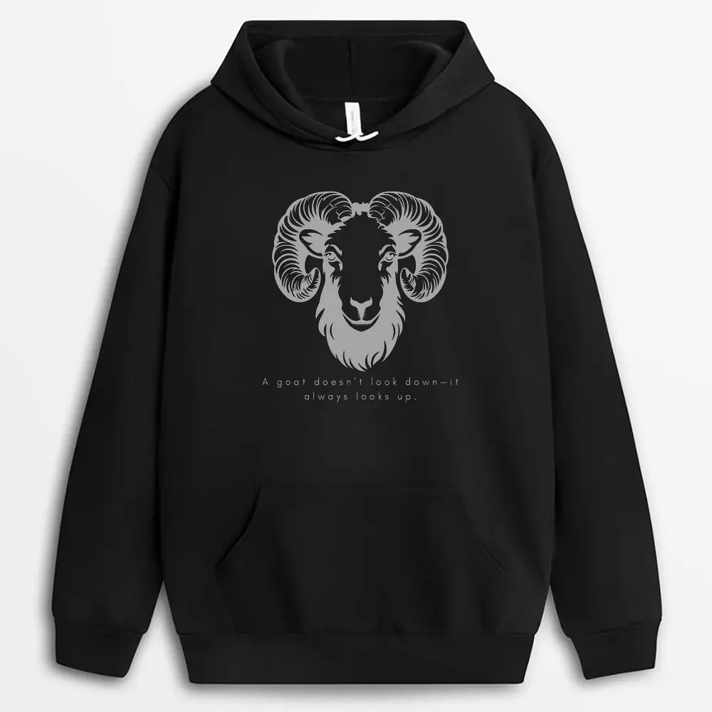 A Goat Doesnt Look Downit Always Looks Up Sunyxgap Hoodie - Black