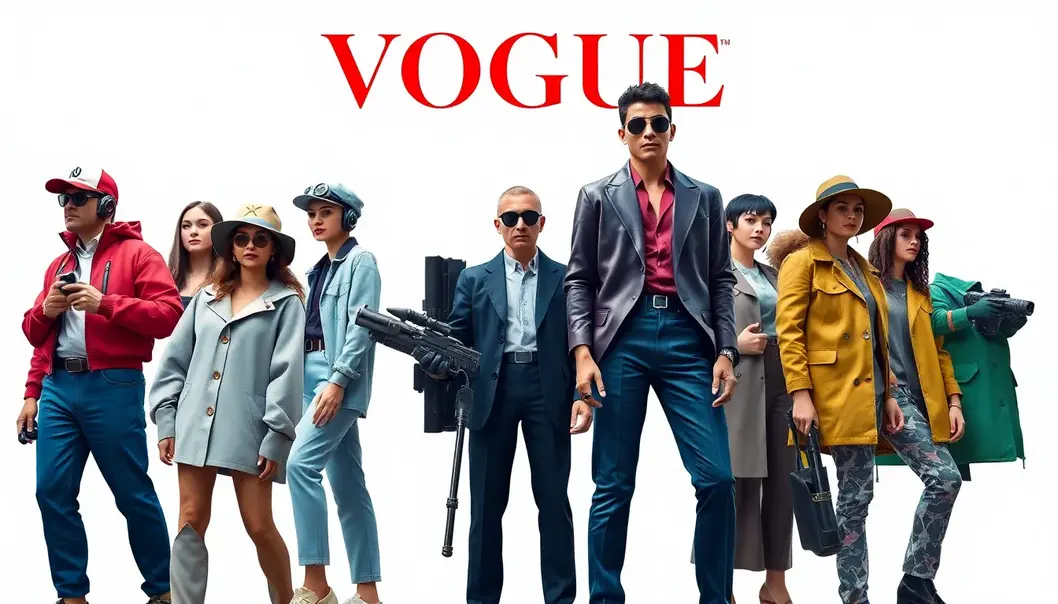 Characters from different video game eras showing a mix of fashion styles.